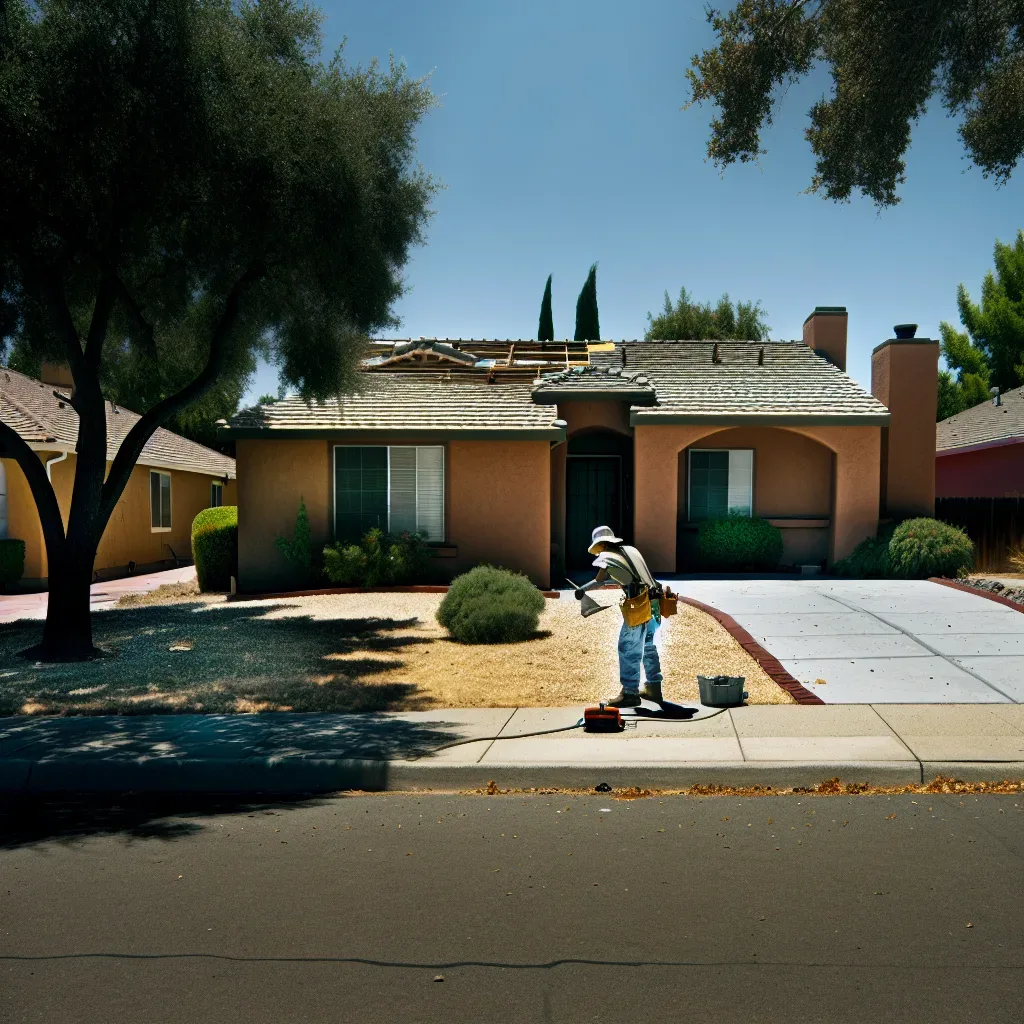 Roof repair in Rancho Cordova CA on a stucco ranch home near Folsom Corridor