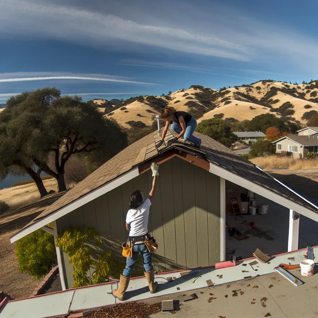 Roof repair service near Folsom Lake Sacramento CA 95814 ranch home