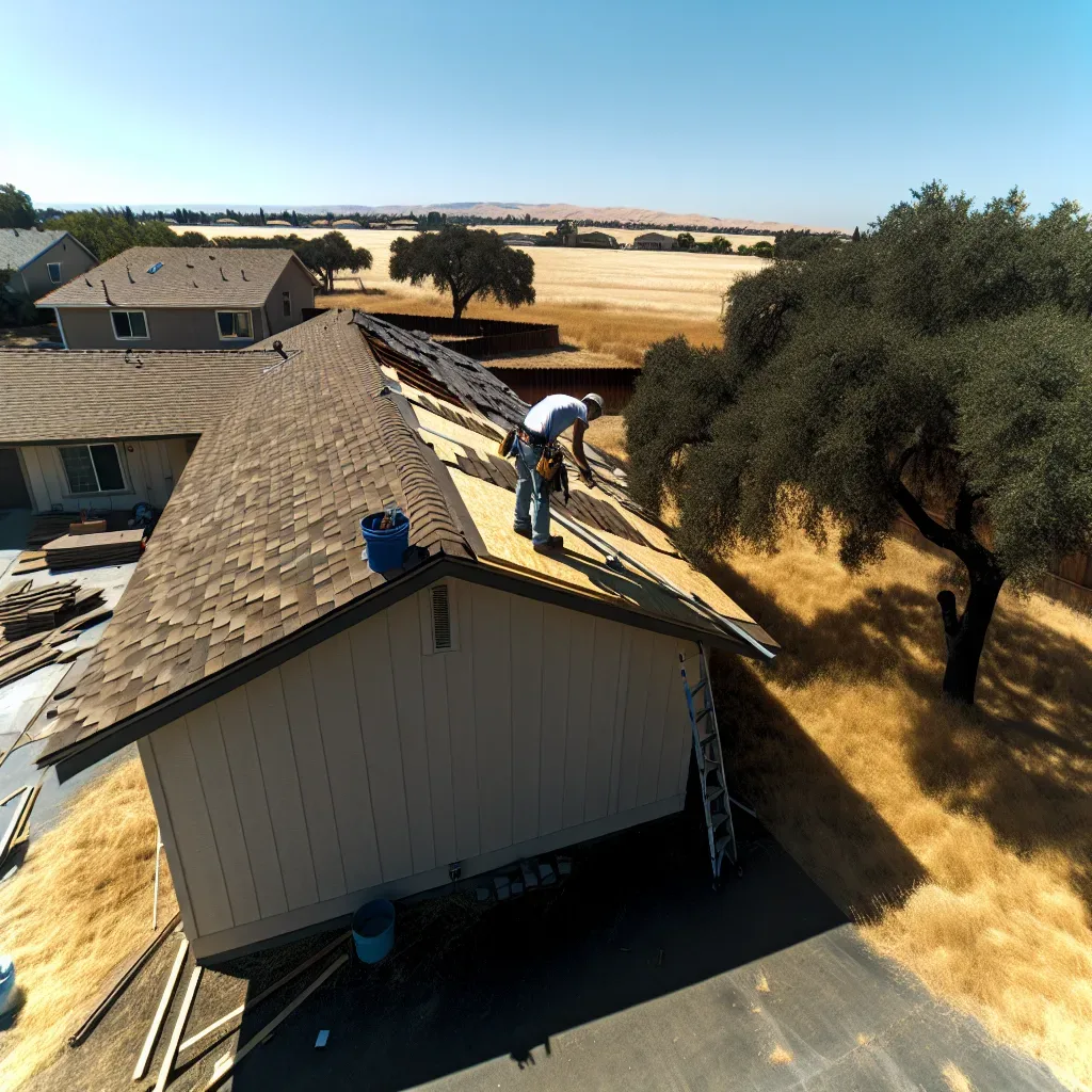 Roof Repair Yolo County California on a Woodland area single-story home